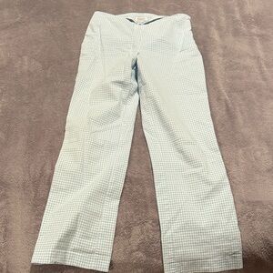 Stefanel Light Blue Checkered Cropped Pants